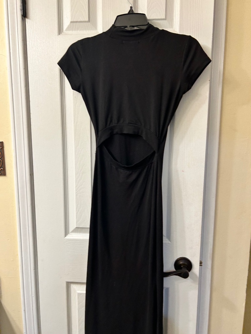 Mock neck Maxi Dress with low back cutout